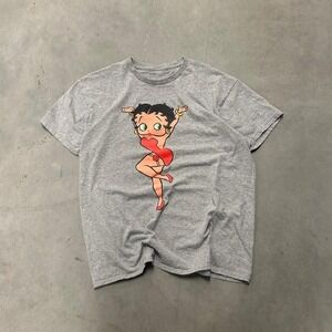 Vintage Grey Betty Boop Looney Tunes Girls Cute‎ Shirt